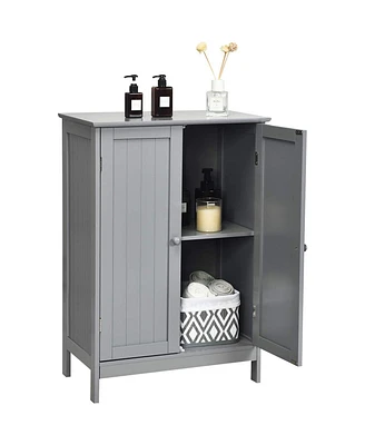 2-Door Free-Standing Bathroom Cabinet with Shelf
