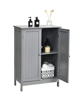 2-Door Free-Standing Bathroom Cabinet with Shelf