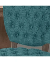 Traditional Button Tufted Dining Chair with Scrolled Legs