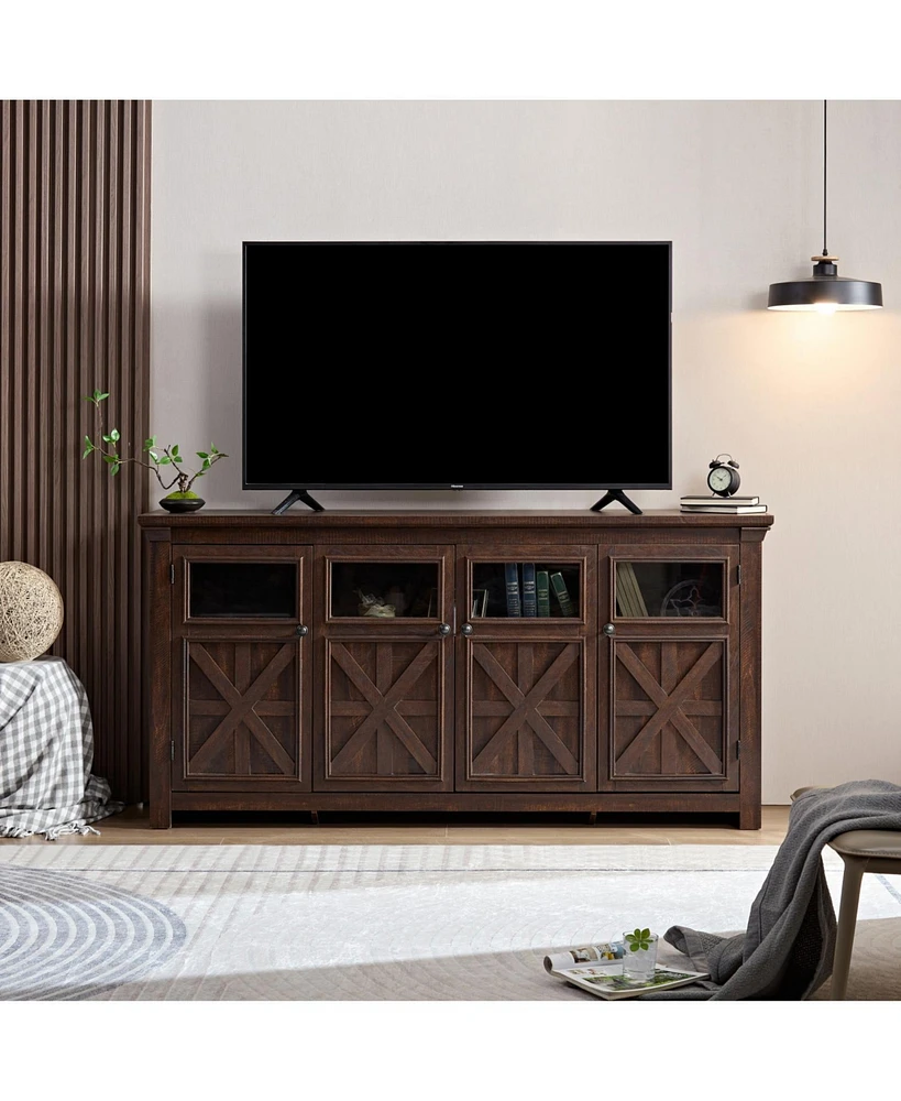 Farmhouse Sideboard Buffet with Adjustable Shelf, Storage Cabinet, Espresso