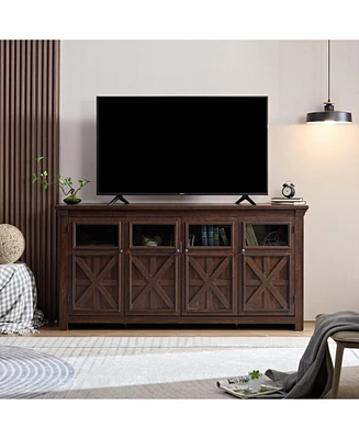 Farmhouse Sideboard Buffet with Adjustable Shelf, Storage Cabinet, Espresso