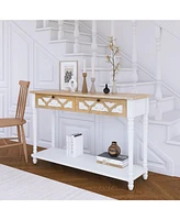 48" Long Console Table, 2 Drawers, Shelf - Entryway/Hallway