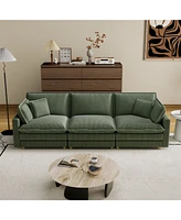 Modular Sectional Sofa, Deep Seat, 4 Pillows, Modern L-Shape
