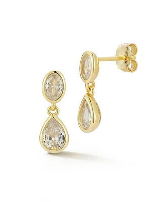 Rachel Zoe 14K Gold Plated Sterling Silver Pear Cut Dangle Drop Earrings