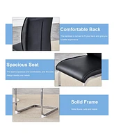 Arch Dining Chairs - Black Pu, Silver Legs (Set of 6)