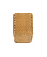 Sturdy Rattan Woven Armchairs: Crate Set of 2 with Iron Legs