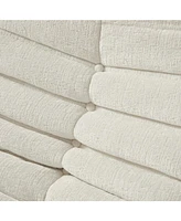 Fireside Accent Bean Bag Chair, Modern Armless Floor Sofa (Chenille, White)