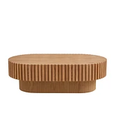 Modern Handcraft 43.7" Oval Coffee Table, Ash Finish