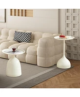 3-Minutes Assembly Premium Metal Side Tables with Raised Edges