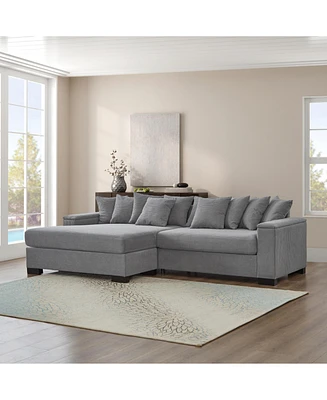 Luxury Corduroy Sectional Sofa with Convertible Chaise