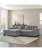Luxury Corduroy Sectional Sofa with Convertible Chaise