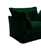 Slipcovered U Shape Sectional Sofa, Deep Seat, Green
