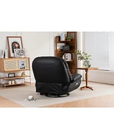 Power Recliner Swivel Glider Usb Charger With Bluetooth Music Player Different Function Sleep Working Game and Leisure Model Black Pu