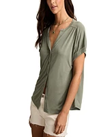 Lucky Brand Women's Sandwash Short Sleeve Button Front Shirt
