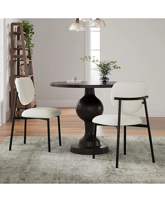 Upholstered Dining Chairs With Metal Legs (Set of 2),Beige