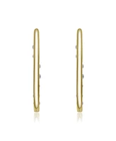 14K Gold Plated Pearl Hoop Earrings
