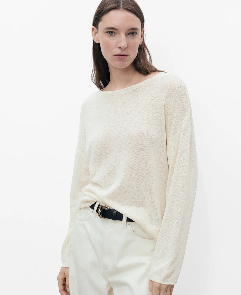 Mango Women's Boat-Neck Knitted Sweater