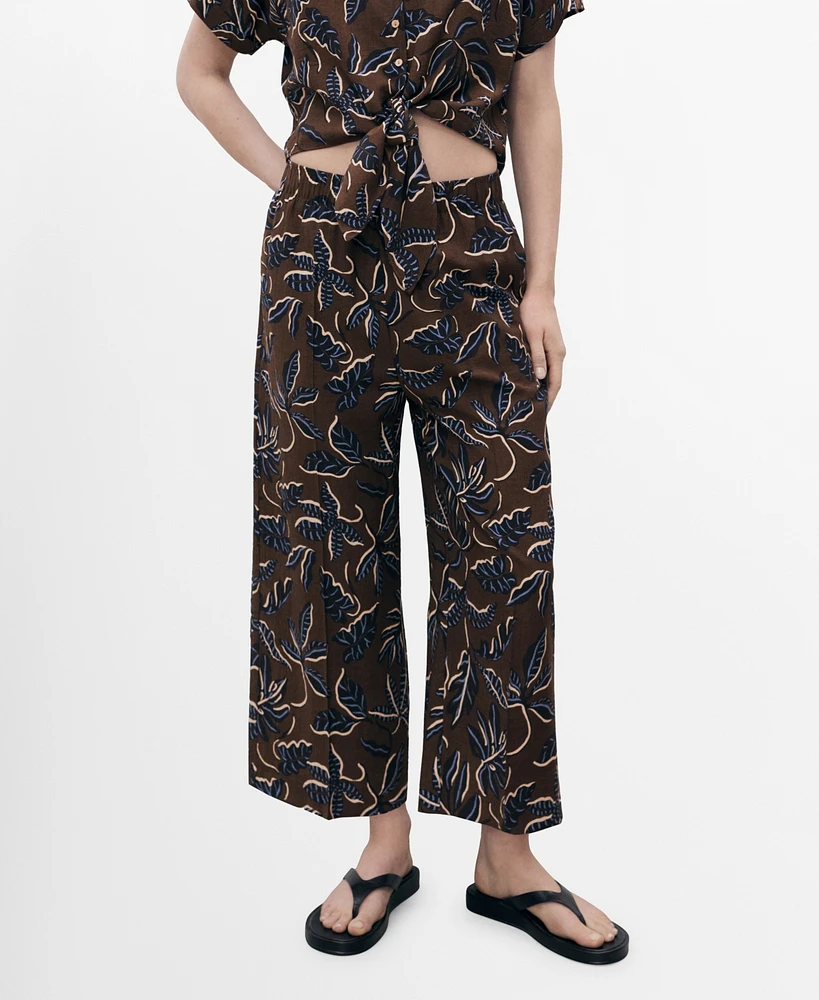 Mango Women's Printed Culotte Pants