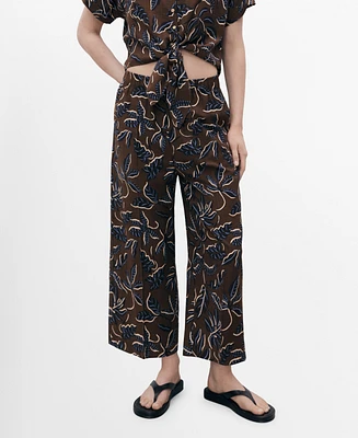Mango Women's Printed Culotte Pants