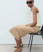 Mango Women's Lyocell Pleated Bermuda Shorts