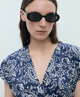 Mango Women's Paisley Flared Dress