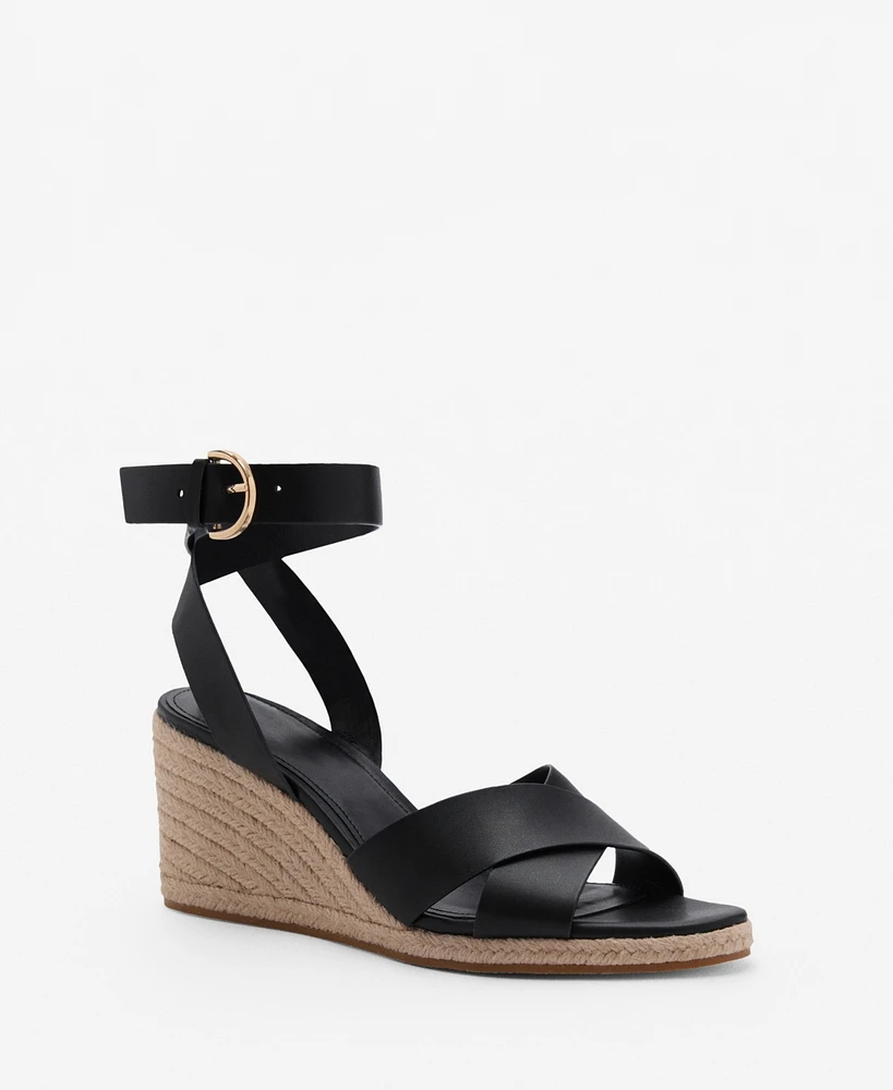 Mango Women's Crisscross Straps Wedge Sandals