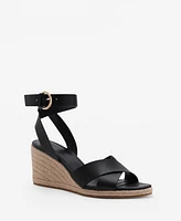 Mango Women's Crisscross Straps Wedge Sandals