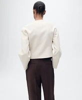 Mango Women's Buttoned Linen-Blend Jacket