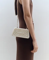 Mango Women's Cultivated Pearl-Effect Clutch Bag