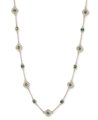 Givenchy Silver-Tone Pave & Round Crystal Halo Station Necklace, 16" + 3" extender