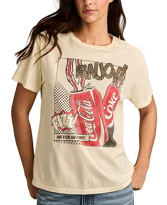 Lucky Brand Women's Cotton Have A Coke And Smile Graphic T-Shirt