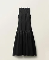 Mango Women's Ruffled Linen-Blend Dress