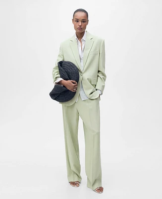 Mango Women's Straight-Fit Suit Pants