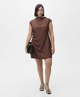 Mango Women's Draped Textured Dress