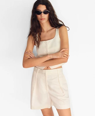 Mango Women's Linen Blend Suit Vest