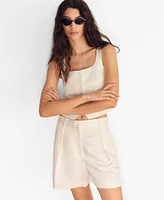Mango Women's Linen Blend Suit Vest