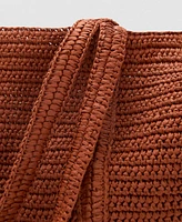 Mango Women's Natural Fiber Double-Handle Shopping Bag