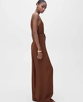 Mango Women's Belted Halter-Neck Jumpsuit
