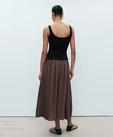 Mango Women's Combined Fabric A-Line Dress