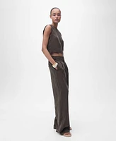 Mango Women's Pleated Straight-Fit Lyocell Pants