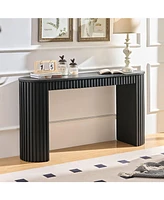 59" Modern Drawer Console Table with Unique Vertical Stripe
