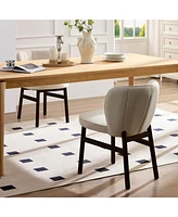 1 Pc Wooden Frame Upholstered Shell Dining Chair,Modern Armless Chairs Comfor Kitchen Chairs for Living Room,Restaurant
