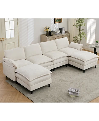 Cloud Modular Sofa: 6-Seater Sectional, Cozy Comfort for Living Room