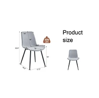Comfortable Dining Chair Set: Set of Six in Light Gray Linen-Cotton