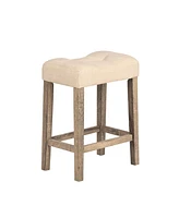 Bar Table Set with 3 Stools & Power Outlet - Brown