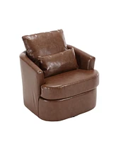 Swivel Barrel Chair, Comfy Round Accent Sofa Chair for Living Room, 360 Degree Swivel Barrel Club Chair, Leisure Arm Chair for Nursery, Hotel