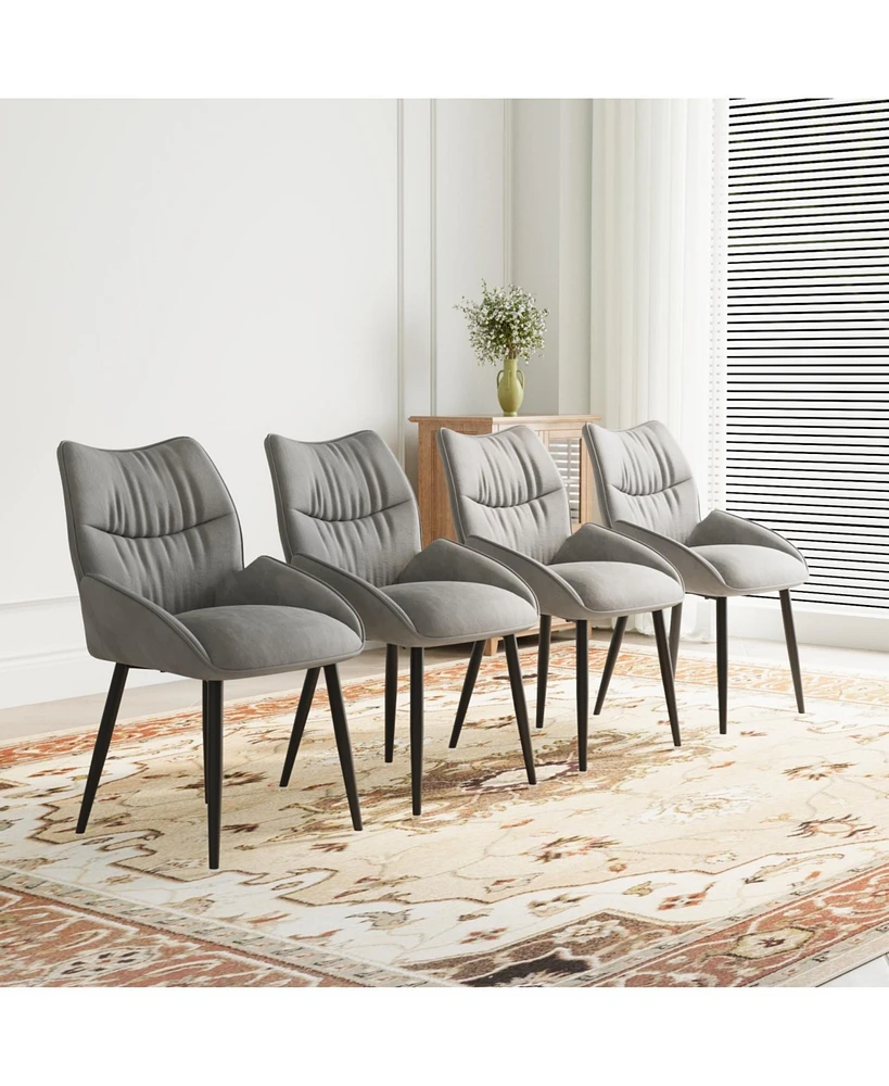 Luxurious Velvet Dining Chair Set (4 Pcs): Modern, Comfortable, Stable, Silent