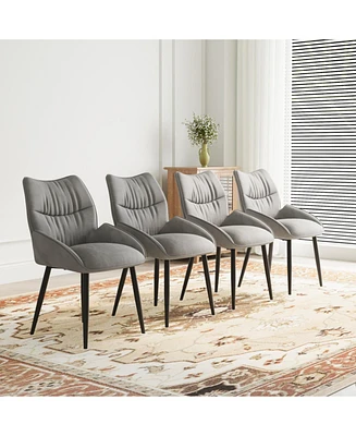 Luxurious Velvet Dining Chair Set (4 Pcs): Modern, Comfortable, Stable, Silent
