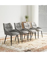 Luxurious Velvet Dining Chair Set (4 Pcs): Modern, Comfortable, Stable, Silent