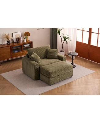 Comfy Sleeper Chair with Ottoman